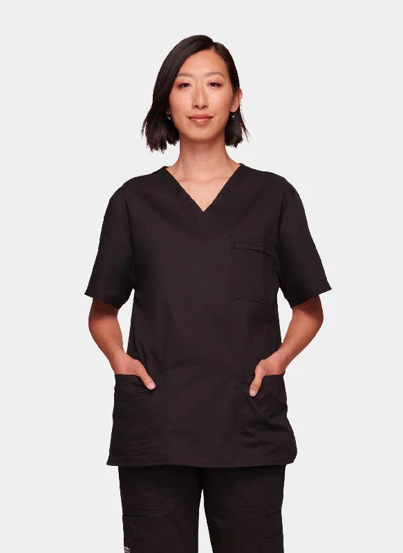 Unmissable Offer Cherokee Core Stretch Unisex V-Neck Scrub Top WWE4725 - Black