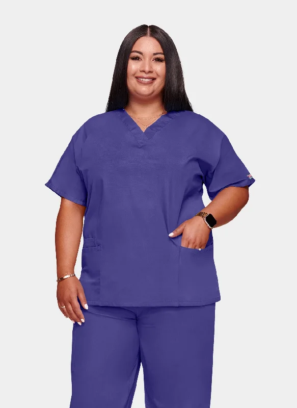 New Deals Cherokee Unisex Scrub Top - Grape