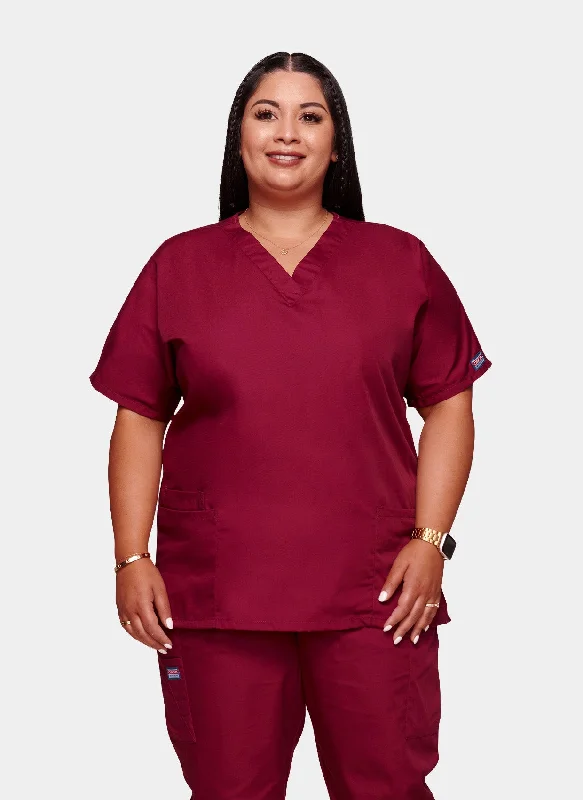 The Best Prices Cherokee Unisex Scrub Top - Wine