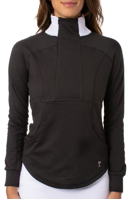 Today’s Deal Black Contrast Quarter Zip Pullover