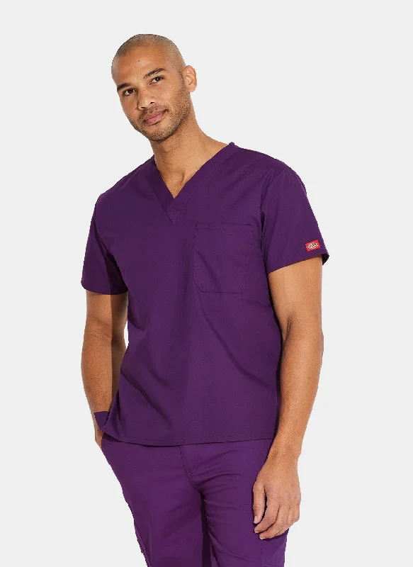 Fantastic Offers Dickies EDS Signature Unisex Tuckable V-Neck Scrub Top DKE83706 - Eggplant