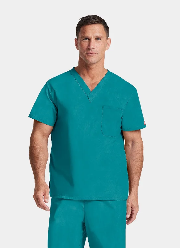 Great Deals Dickies EDS Signature Unisex Tuckable V-Neck Scrub Top DKE83706 - Teal