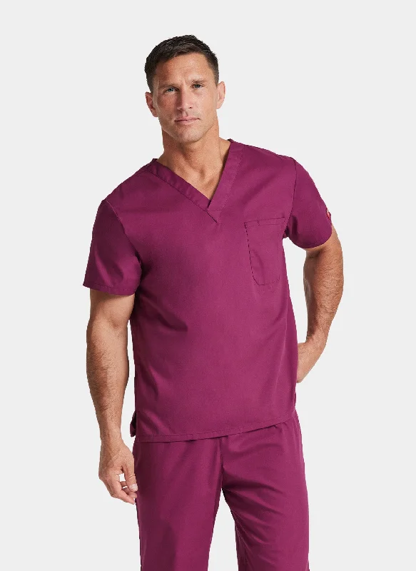 Final Clearance Dickies EDS Signature Unisex Tuckable V-Neck Scrub Top DKE83706 - Wine