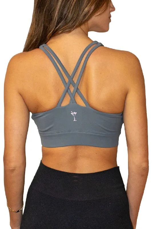 Exclusive Savings Grey Crossover Sports Bra