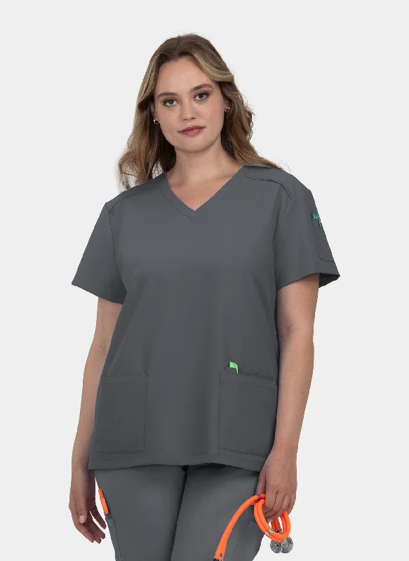 Extra Savings Koi Cureology Cardi Scrub Top - Pewter