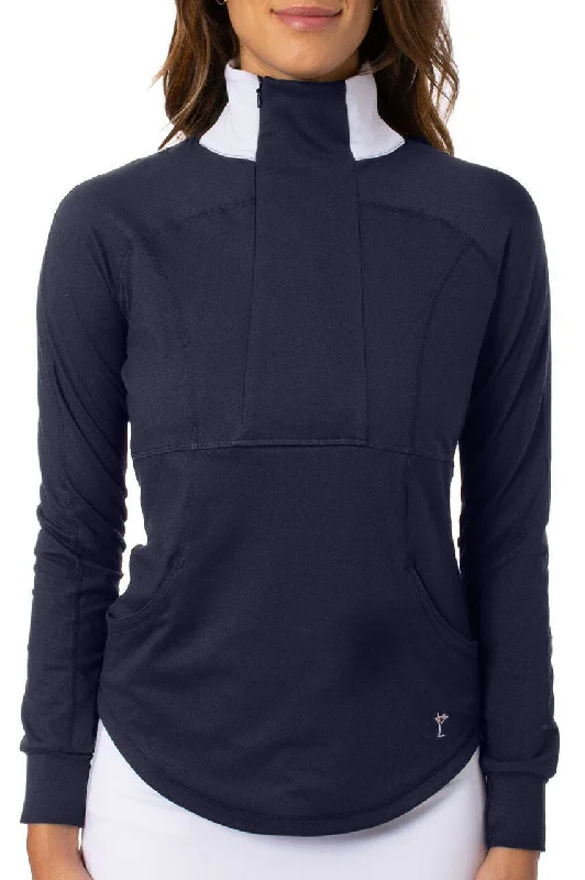 Value Deals Navy Contrast Quarter Zip Pullover