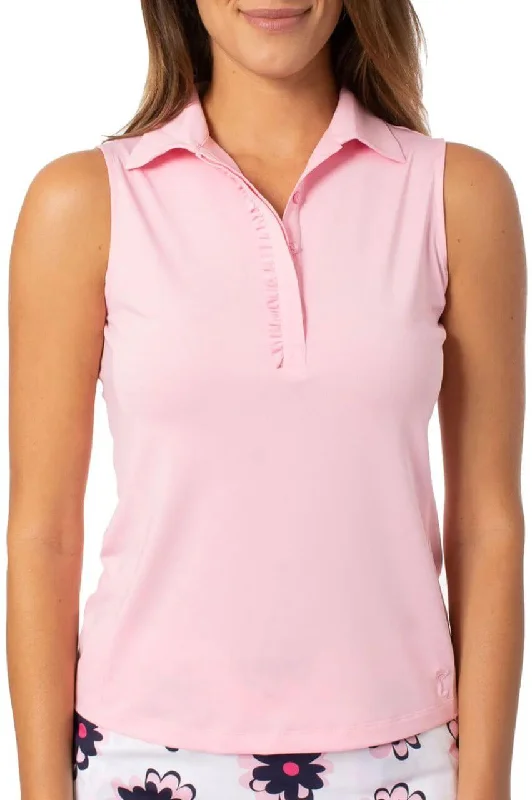 Savings Galore Light Pink Sleeveless Ruffle Polo