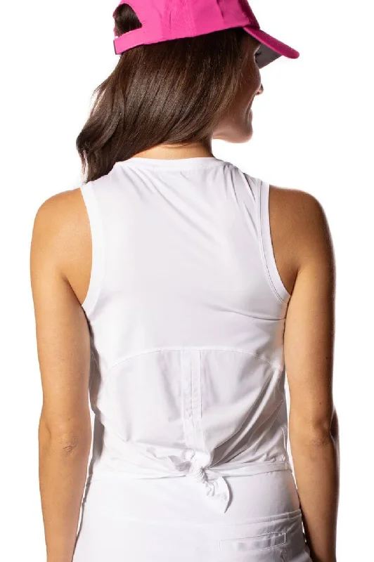 Hot Deal White Sleeveless Sport Tie Top