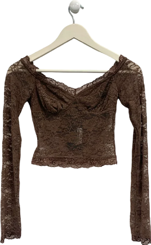 Weekend Deal Outcast Brown Emerson Long Sleeve Top UK XS