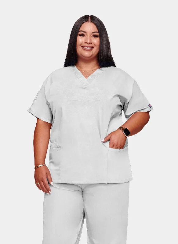 Quick Sale Cherokee Unisex Scrub Top - White