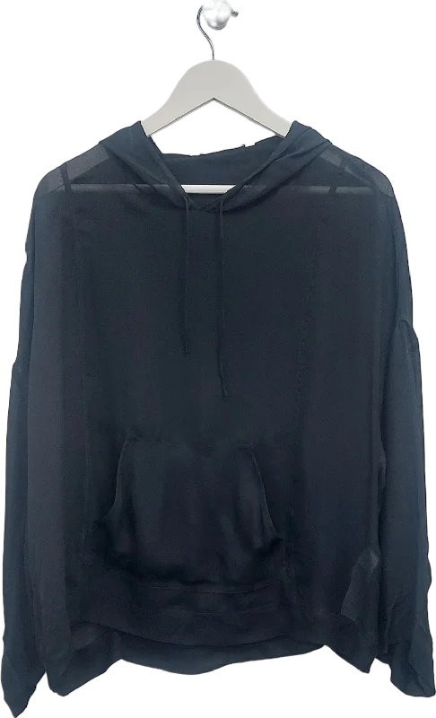 Shop and Save ZARA Black Sheer Hoodie UK XS/S