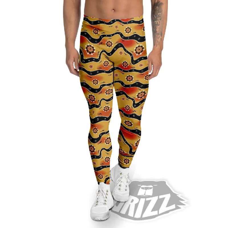 Major Savings Aboriginal Australian Print Pattern Men's Leggings