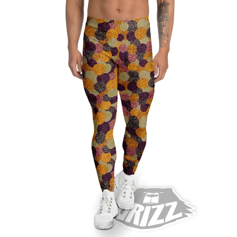 Extra Savings Aboriginal Dot Australian Print Pattern Men's Leggings