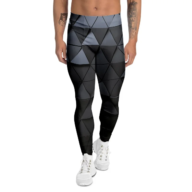 One-DAY Sale Abstract 3D Geometric Triangle Print Men's Leggings