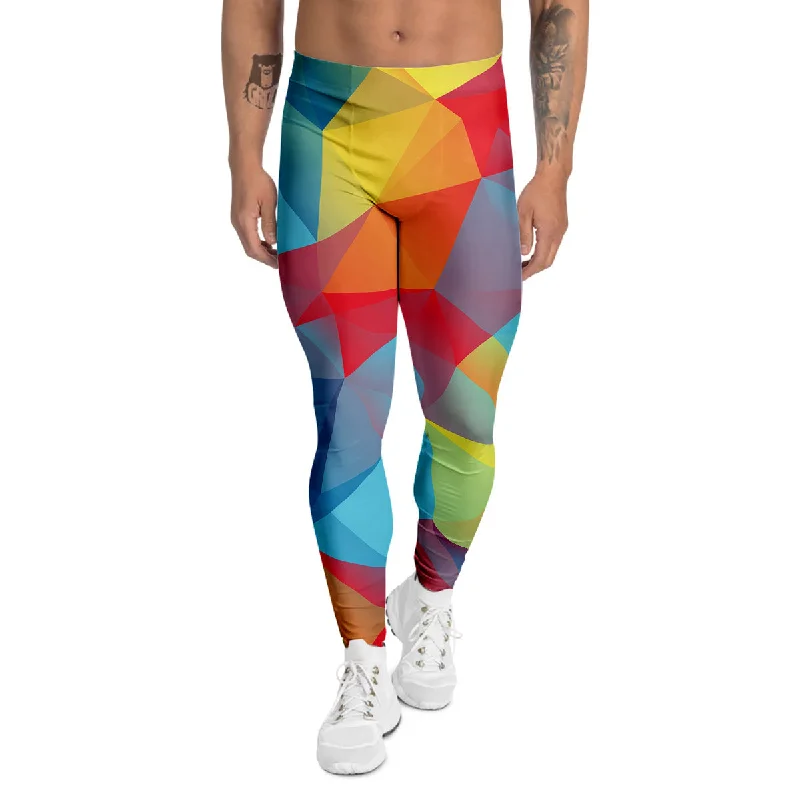 Act Now Abstract Colorful Autism Awareness Print Men's Leggings