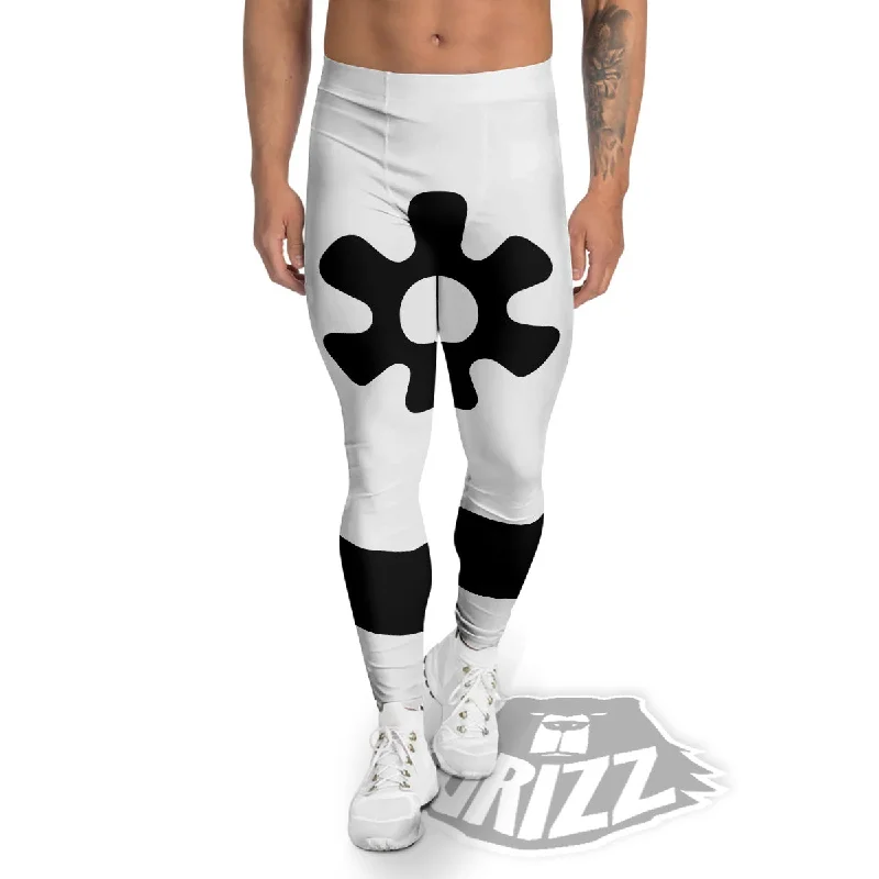 Savings Event Adinkra Tribe Symbols White And Black Men's Leggings