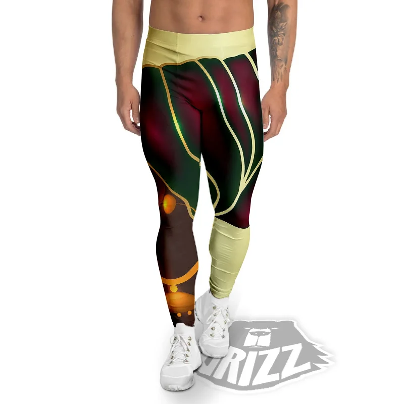 Discount Days African Afro Gold And Black Print Men's Leggings