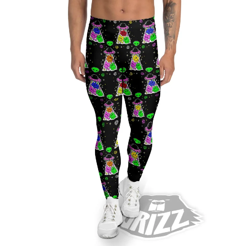 Special Buy Alien And UFO Trippy Print Pattern Men's Leggings