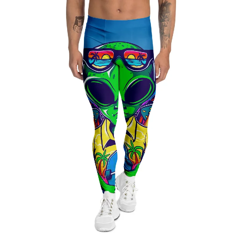 Daily Specials Alien Summer Beach Print Men's Leggings