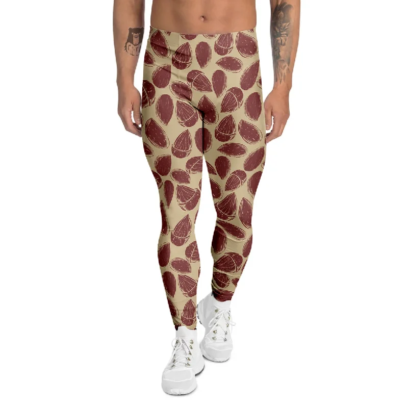 YEAR-End Sale Almond Vintage Print Pattern Men's Leggings