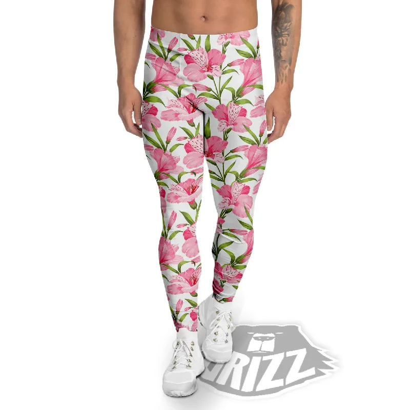 Special Savings Alstroemeria Flowers Print Men's Leggings