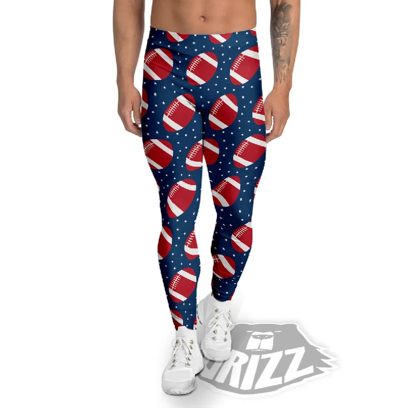 Value Deals American Football Ball Print Pattern Men's Leggings