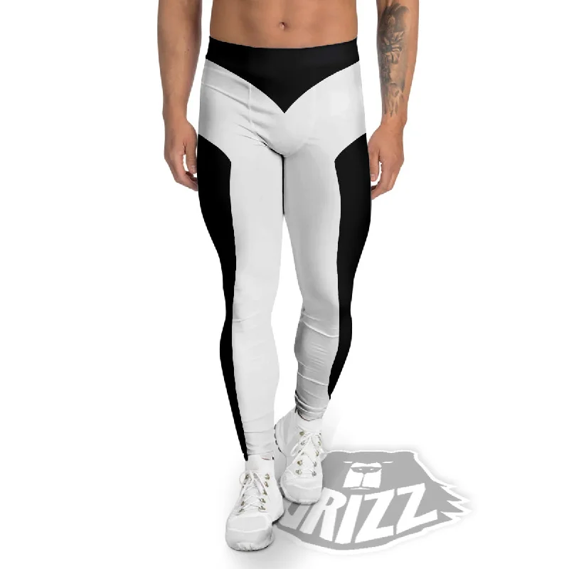 Stock Clearance Aries Sign White And Black Print Men's Leggings