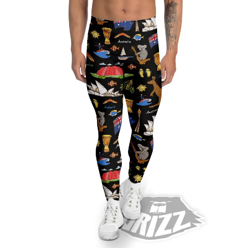 Deep Discounts Australia Theme Print Pattern Men's Leggings