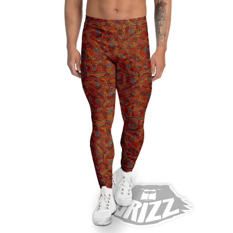 Crazy Deals Australian Aboriginal Print Pattern Men's Leggings