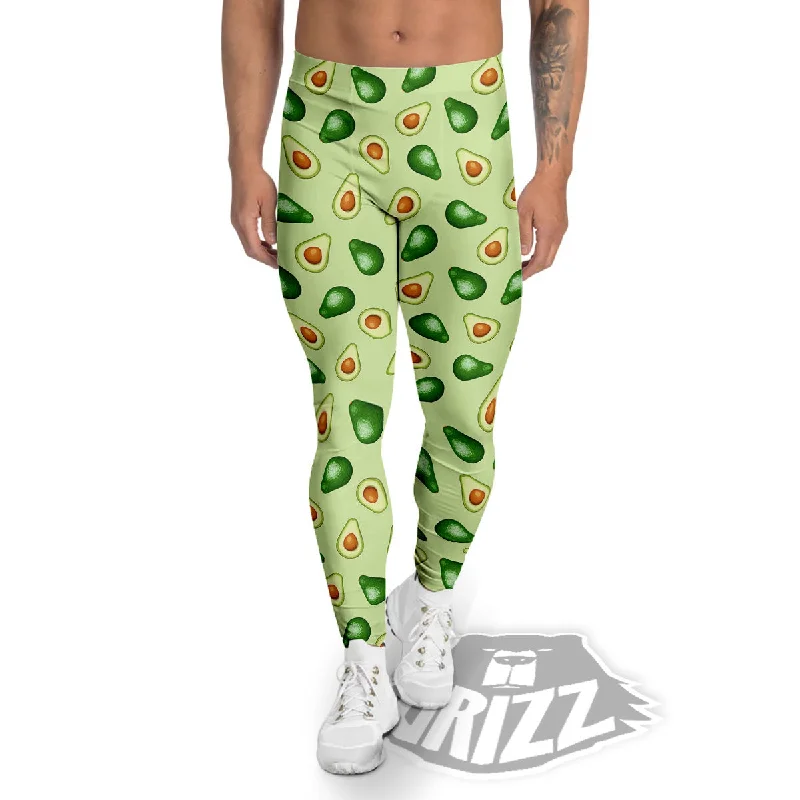 Discount Extravaganza Avocado Half Cut Print Men's Leggings