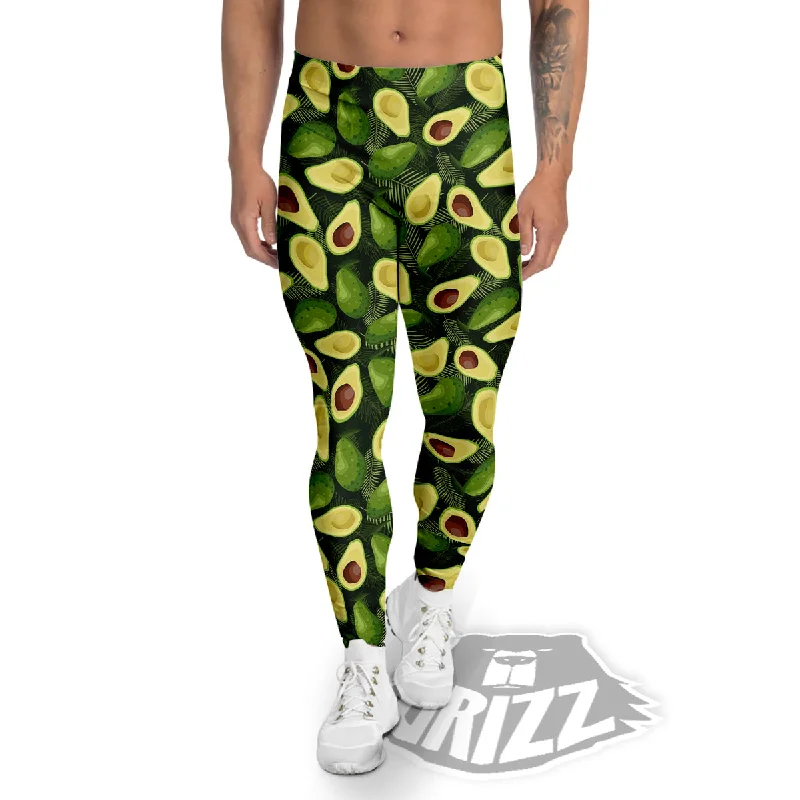Super Sale Avocado Half Cut Print Pattern Men's Leggings