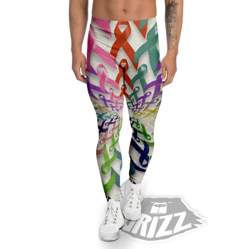 Bargain Bin Awareness Mandala Cancer Print Men's Leggings