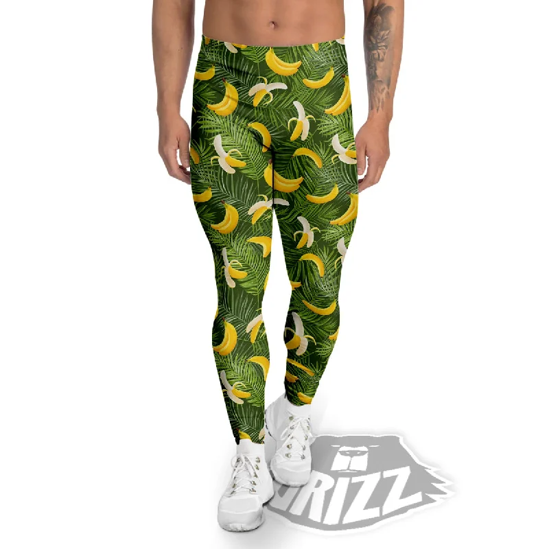 Price Drop Banana Aloha Print Pattern Men's Leggings
