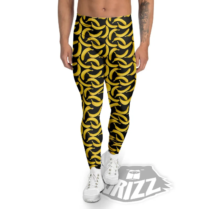 Best Seller Banana Black Print Pattern Men's Leggings