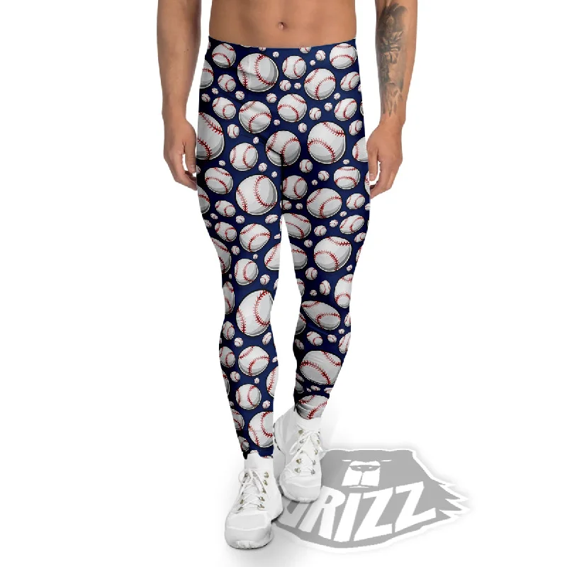 Price Cut Baseballs Print Pattern Men's Leggings