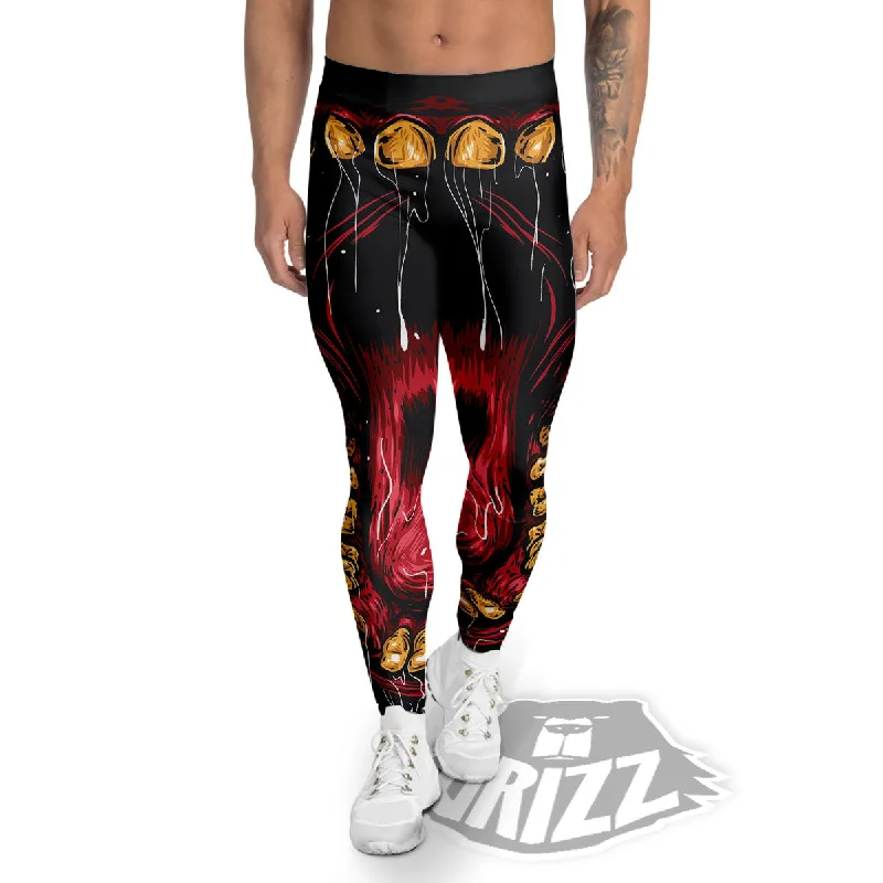 Instant Discount Beast Mouth Open Print Men's Leggings