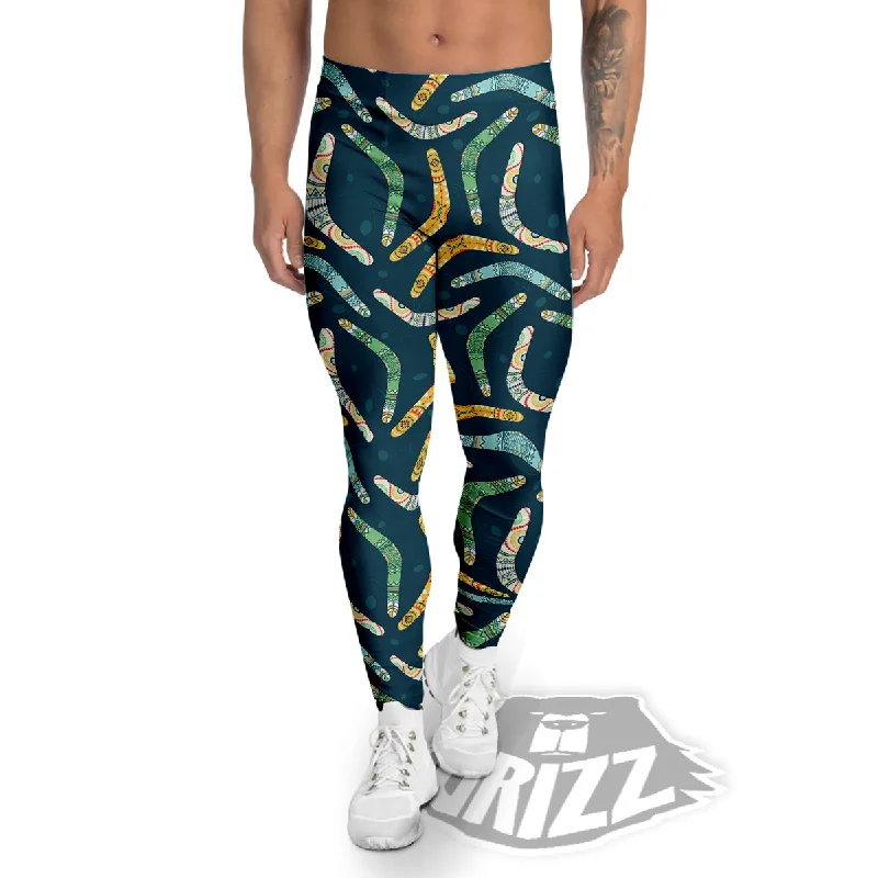 Early Bird Discount Boomerang Australian Print Pattern Men's Leggings