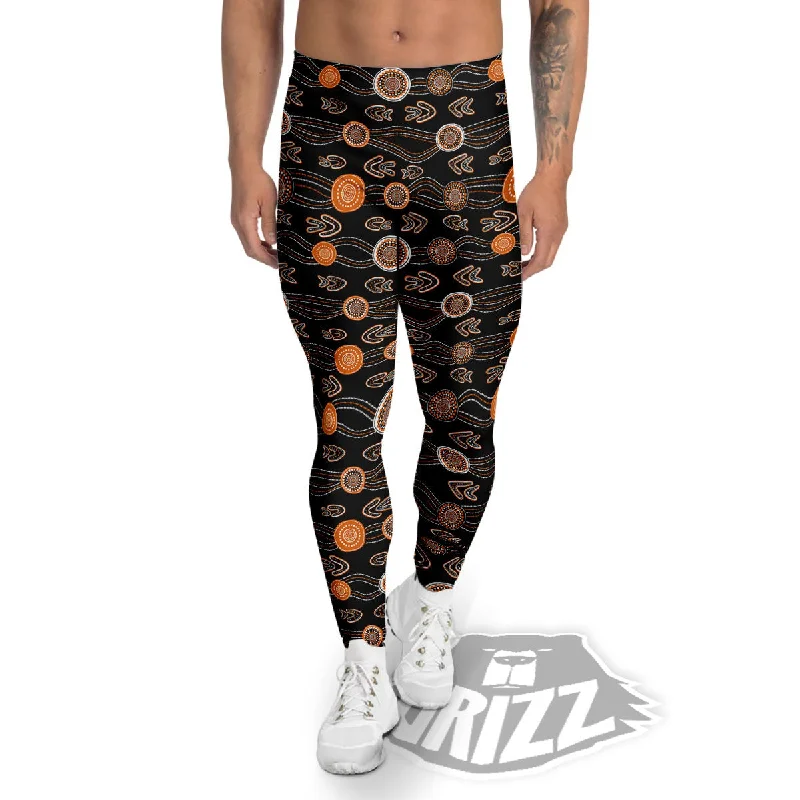Weekend Special Boomerang Dot Aboriginal Print Men's Leggings