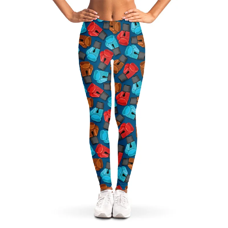 Act Fast Boxing Gloves Pattern Print Women's Leggings