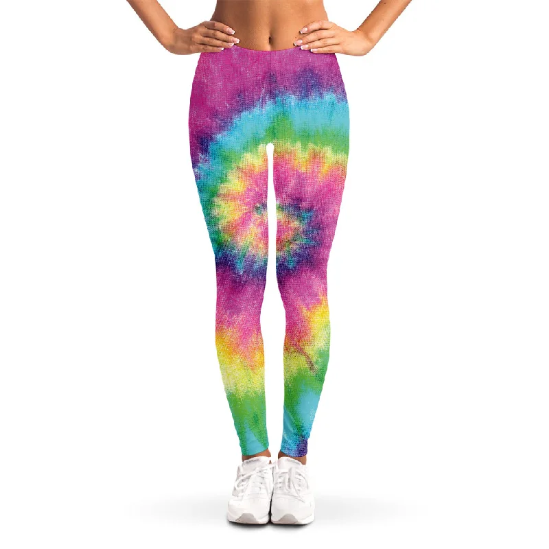 YEAR-End Sale Bright Spiral Tie Dye Print Women's Leggings