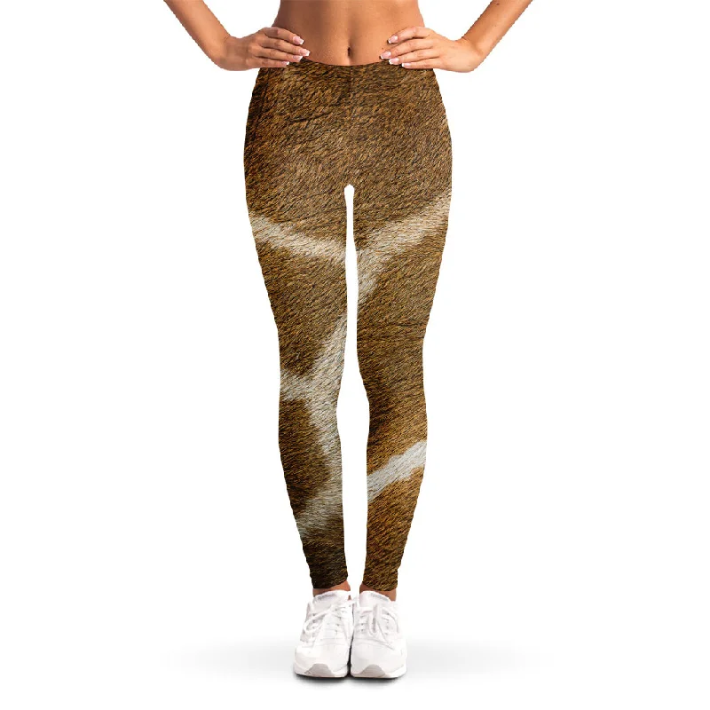 Early Access Brown Giraffe Print Women's Leggings