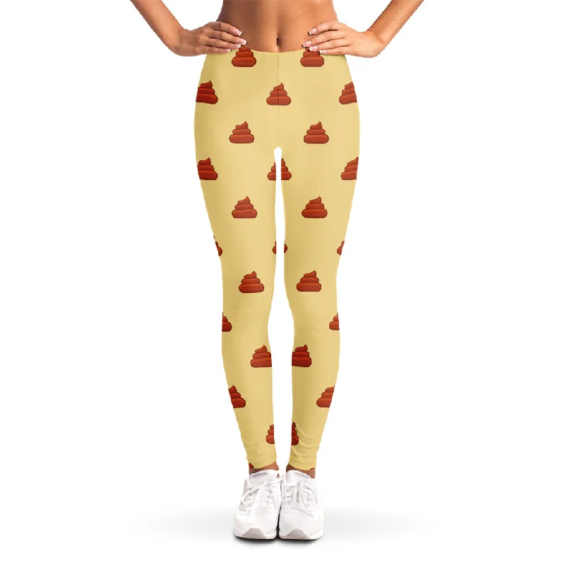 Discount Days Brown Poop Pattern Print Women's Leggings