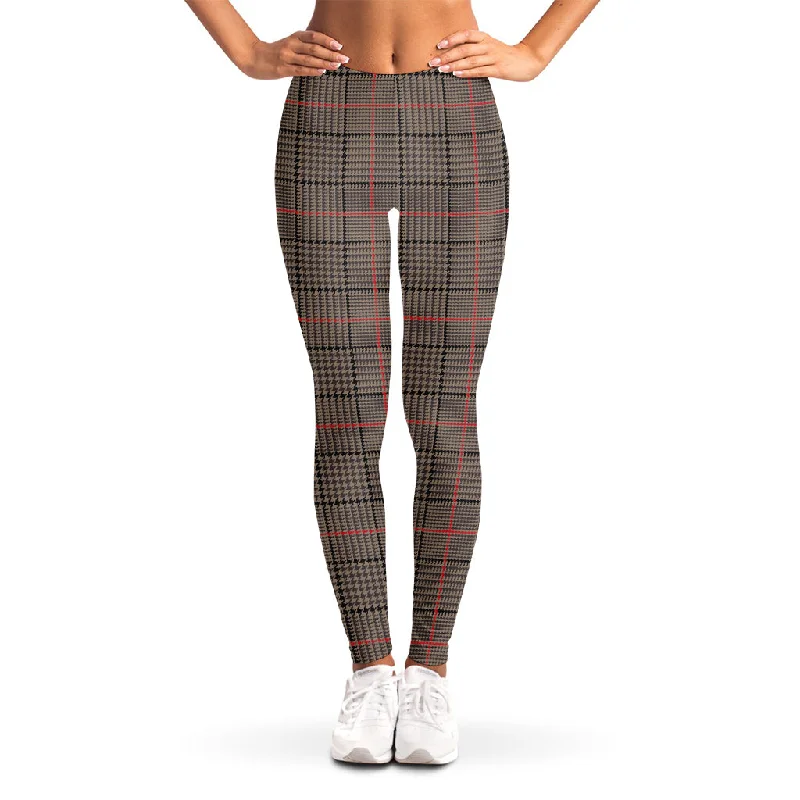 Savings Bonanza Brown Prince of Wales Check Print Women's Leggings