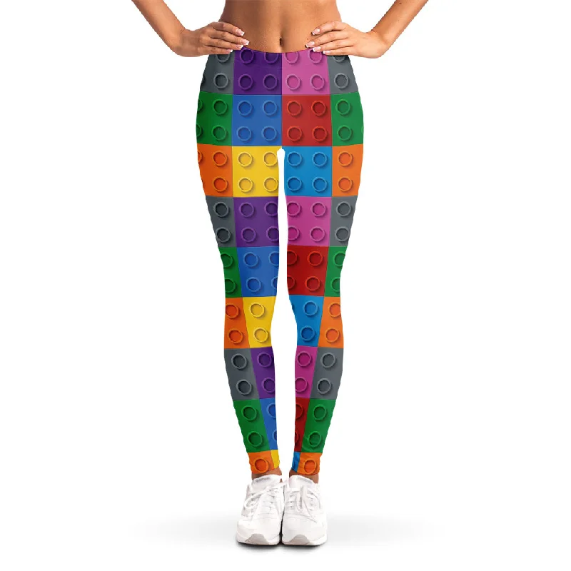 Inventory Reduction Building Blocks Toy Pattern Print Women's Leggings