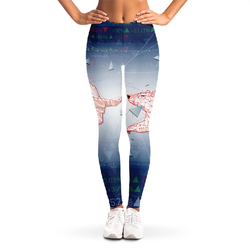 Anniversary Sale Bull And Bear Stock Market Print Women's Leggings