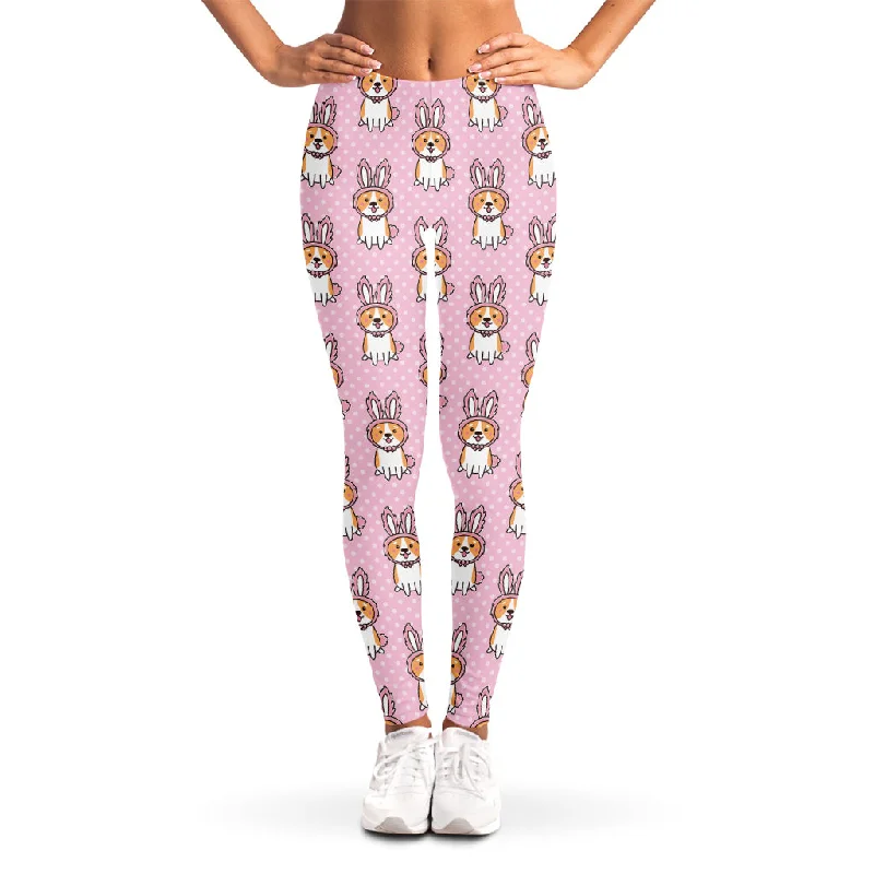 Season Finale Sale Bunny Corgi Pattern Print Women's Leggings
