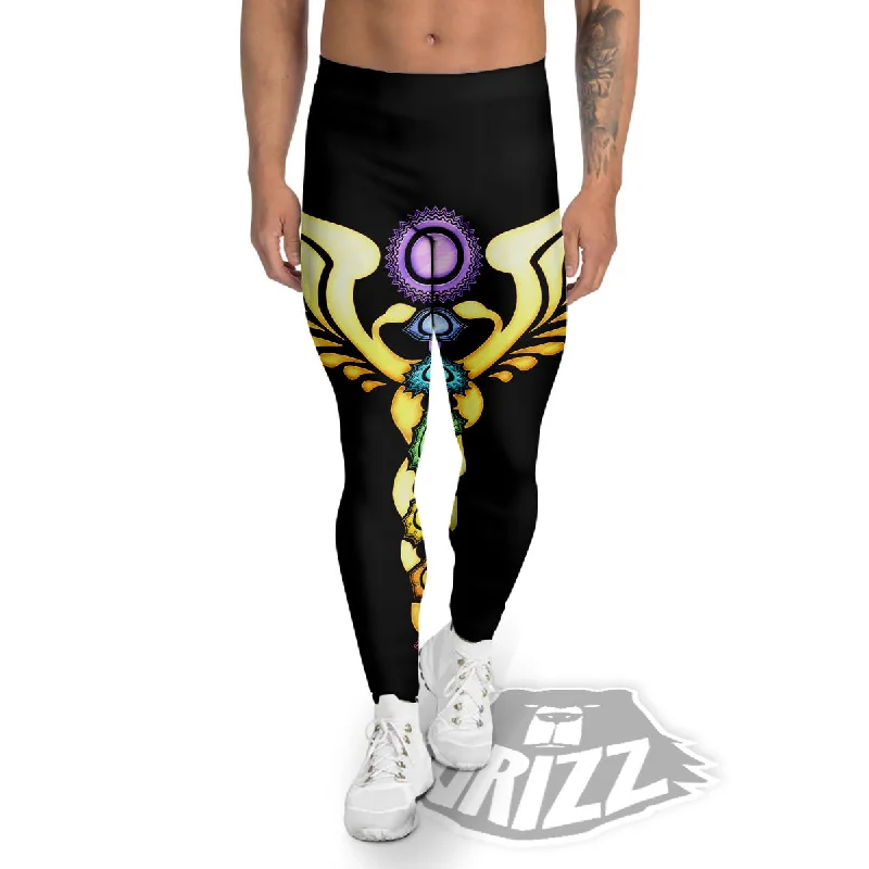 Best Bargains Caduceus 7 Chakras Print Men's Leggings