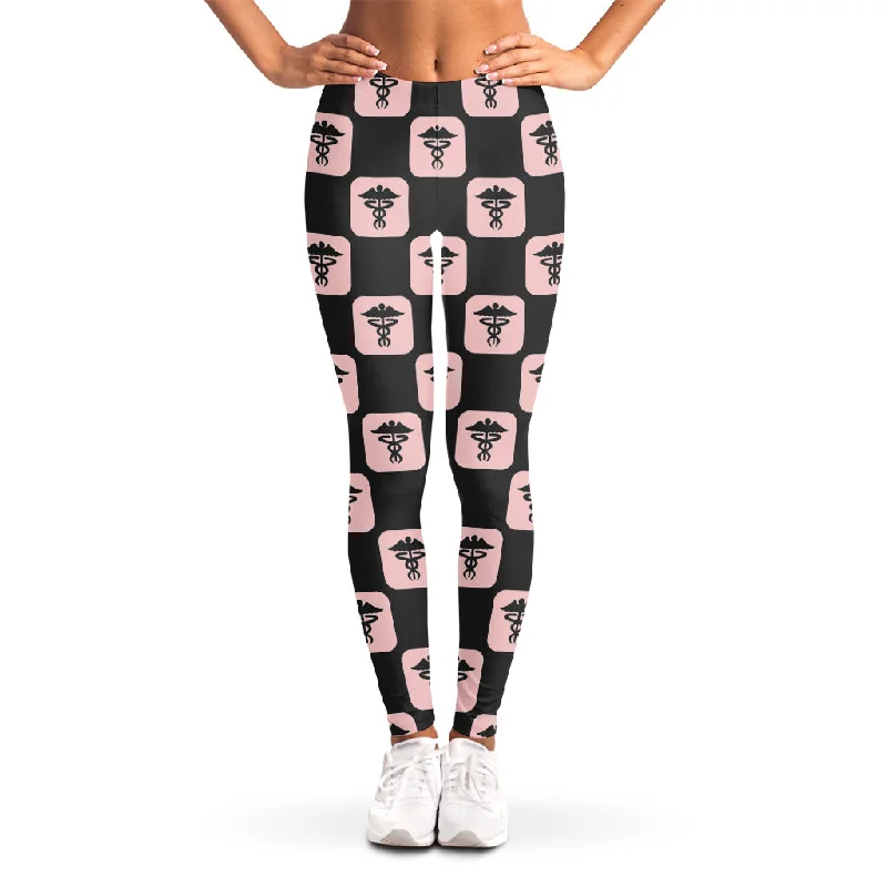 Clearance Sale Caduceus Pattern Print Women's Leggings