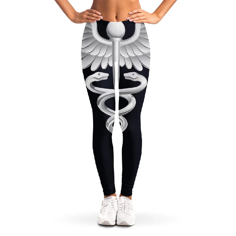 Unmissable Offer Caduceus Symbol Of Medicine Print Women's Leggings