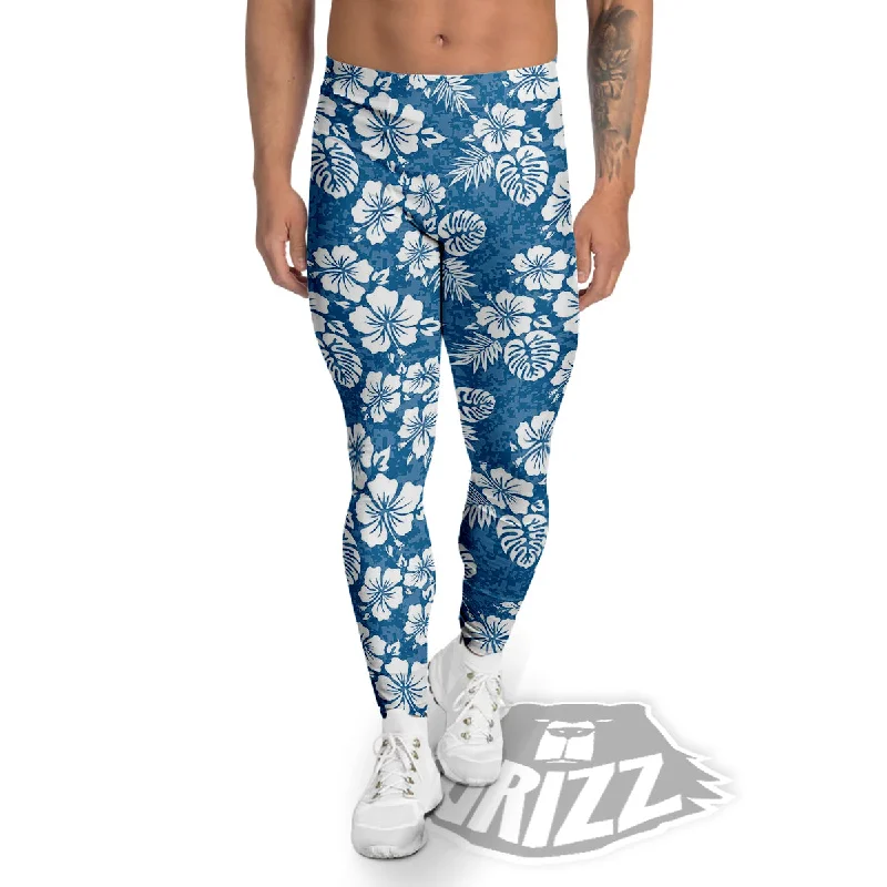 Limited Time Camo Flower Aloha Hawaiian Print Pattern Men's Leggings
